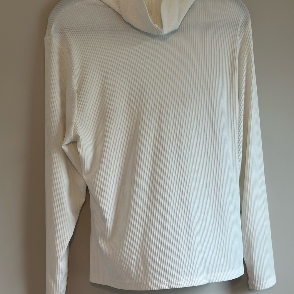 SHEIN Curve Ribbed Pullover in White